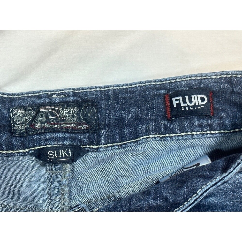 Silver Suki Mid Capri Jeans Women's Size 29 Mid Rise Medium Wash Fluid Denim - Picture 2 of 11